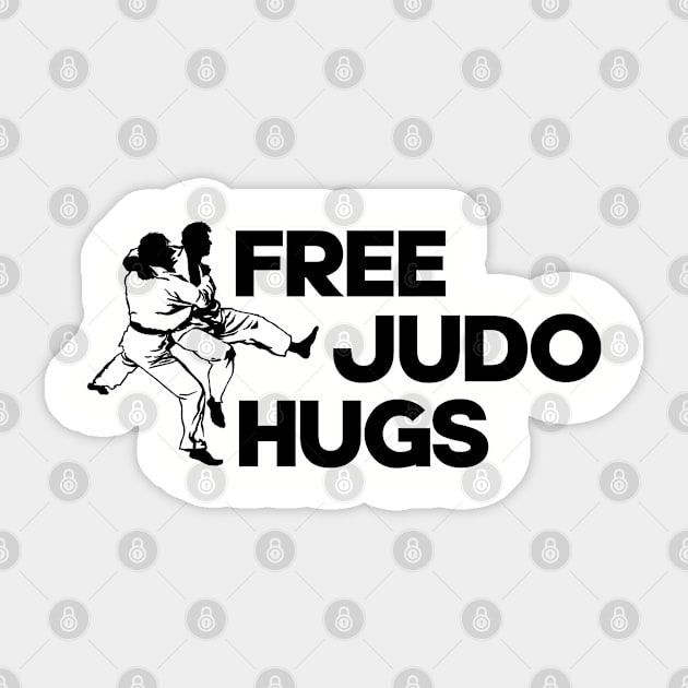 Free judo hugs. Funny martial arts pun. Karate fighting joke. Perfect present for mom mother dad father friend him or her Sticker by SerenityByAlex